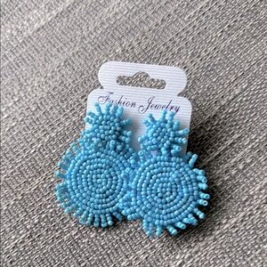 Blue Beaded Earrings